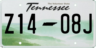 TN license plate Z1408J