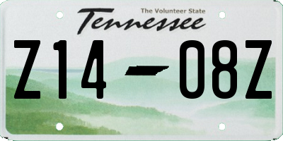 TN license plate Z1408Z