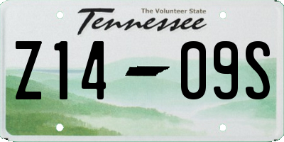 TN license plate Z1409S