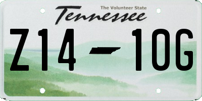 TN license plate Z1410G