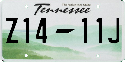 TN license plate Z1411J