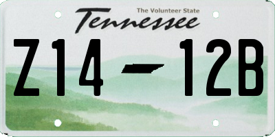 TN license plate Z1412B