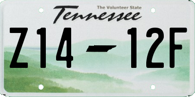 TN license plate Z1412F