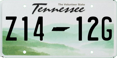 TN license plate Z1412G