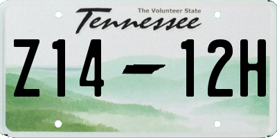 TN license plate Z1412H