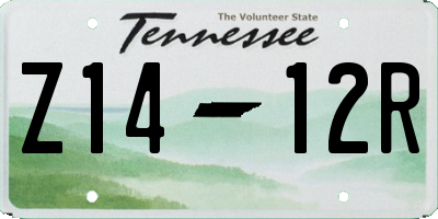 TN license plate Z1412R