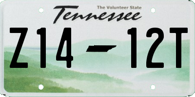 TN license plate Z1412T