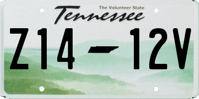 TN license plate Z1412V