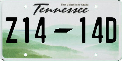 TN license plate Z1414D
