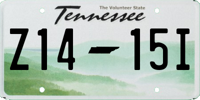 TN license plate Z1415I
