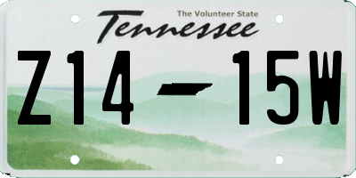 TN license plate Z1415W