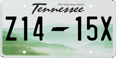 TN license plate Z1415X