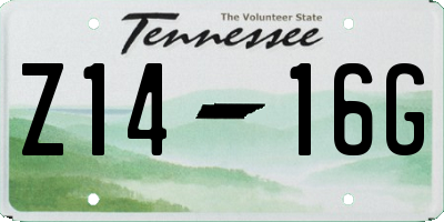 TN license plate Z1416G