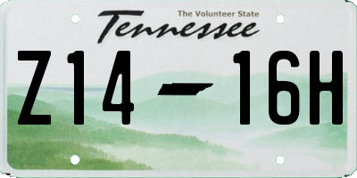 TN license plate Z1416H