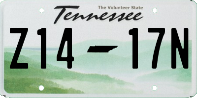 TN license plate Z1417N