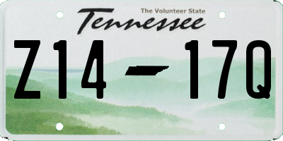 TN license plate Z1417Q