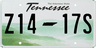 TN license plate Z1417S