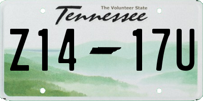 TN license plate Z1417U