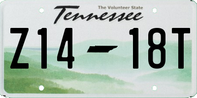 TN license plate Z1418T