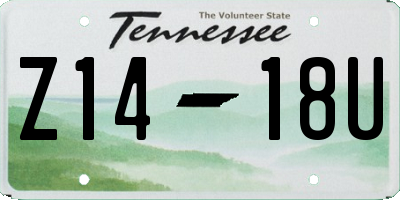 TN license plate Z1418U