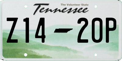 TN license plate Z1420P