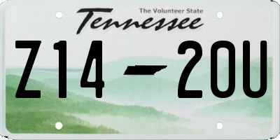 TN license plate Z1420U