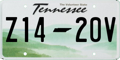 TN license plate Z1420V