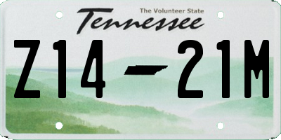 TN license plate Z1421M