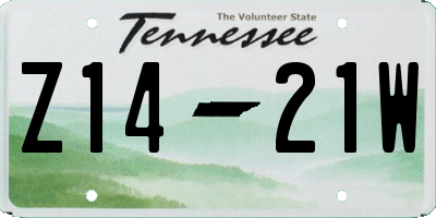 TN license plate Z1421W