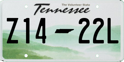 TN license plate Z1422L