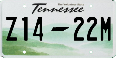 TN license plate Z1422M