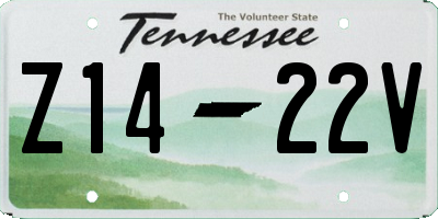 TN license plate Z1422V