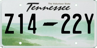 TN license plate Z1422Y