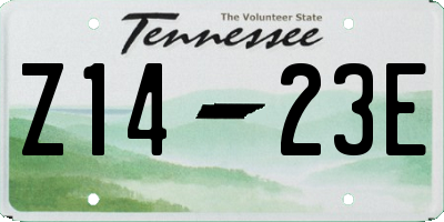 TN license plate Z1423E