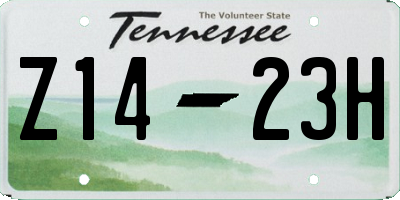 TN license plate Z1423H