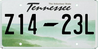 TN license plate Z1423L