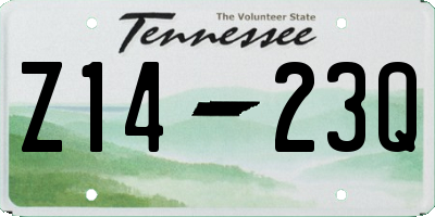 TN license plate Z1423Q
