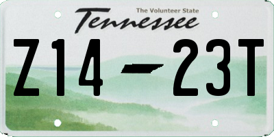 TN license plate Z1423T