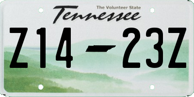 TN license plate Z1423Z