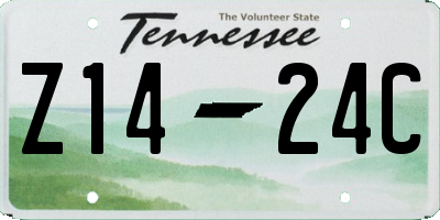 TN license plate Z1424C