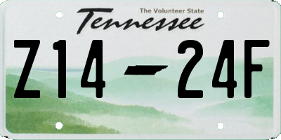 TN license plate Z1424F