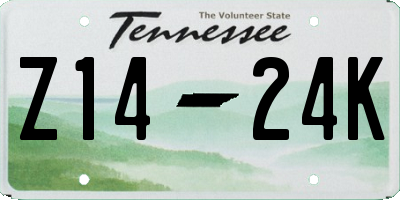 TN license plate Z1424K