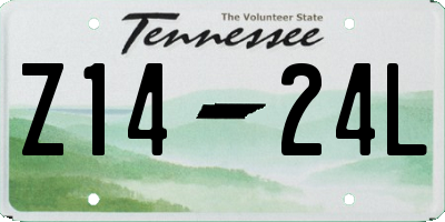 TN license plate Z1424L