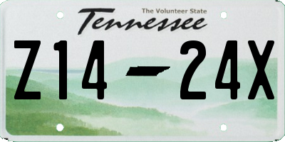 TN license plate Z1424X