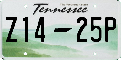 TN license plate Z1425P