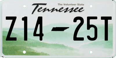 TN license plate Z1425T