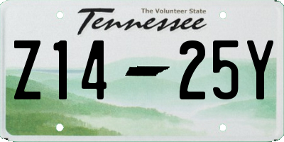 TN license plate Z1425Y