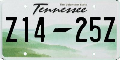 TN license plate Z1425Z