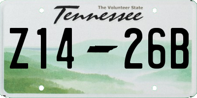 TN license plate Z1426B