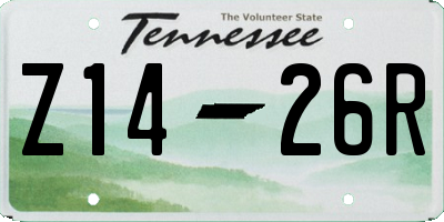 TN license plate Z1426R